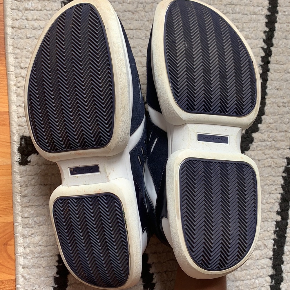 Tory Burch Sport Tennis Sneakers Blue White Shoes - Picture 7 of 10